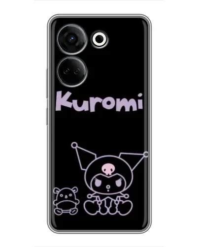 Чохол для TECNO Camon 20 з картинкою «Kuromi — чорний мінімалізм»