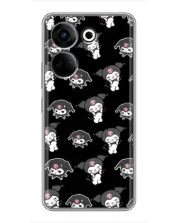 Чохол для TECNO Camon 20 з картинкою «Чорний паттерн Kuromi»