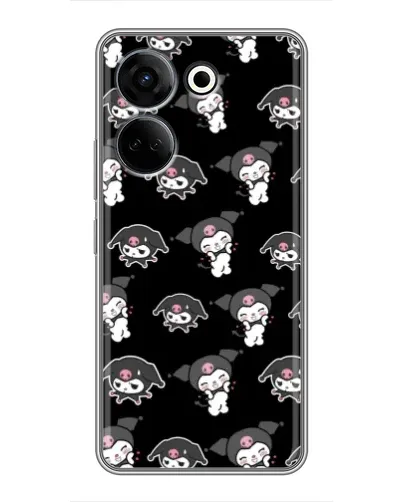 Чохол для TECNO Camon 20 з картинкою «Чорний паттерн Kuromi»