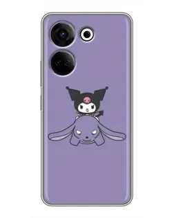 Чохол для TECNO Camon 20 з картинкою «Kuromi на ліловому фоні»