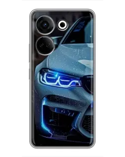 Чохол для TECNO Camon 20 з картинкою «Погляд BMW з синіми фарами»
