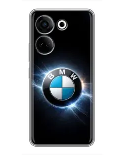 Чохол для TECNO Camon 20 з картинкою «BMW — неонове сяйво»