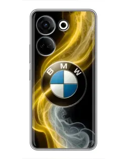 Чохол для TECNO Camon 20 з картинкою «Золотистий дим BMW»