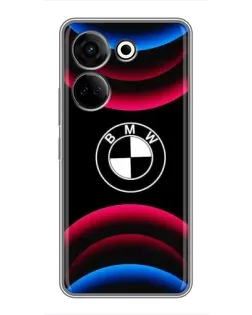 Чохол для TECNO Camon 20 з картинкою «Логотип BMW та неонові дуги»