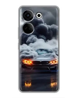 Чохол для TECNO Camon 20 з картинкою «BMW у диму»