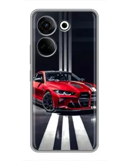 Чохол для TECNO Camon 20 з картинкою «Червона BMW на дорозі»