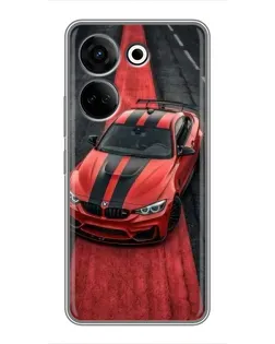 Чохол для TECNO Camon 20 з картинкою «BMW на червоній доріжці»