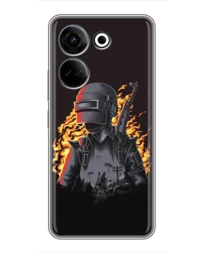 Чехол для TECNO Camon 20 с картинкой «PUBG — огненный силуэт» Чехол для TECNO Camon 20 с картинкой «PUBG — огненный силуэт»