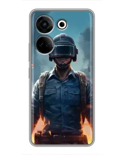 Чохол для TECNO Camon 20 з картинкою «PUBG — реалістичний герой» Чохол для TECNO Camon 20 з картинкою «PUBG — реалістичний герой»