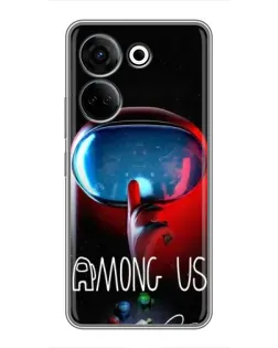 Чохол для TECNO Camon 20 з картинкою «Червоний імпостер — макро»