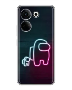 Чохол для TECNO Camon 20 з картинкою «Among Us неон-арт»