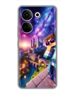 Чехол для TECNO Camon 20 с картинкой «Стив и космос» Чехол для TECNO Camon 20 с картинкой «Стив и космос»