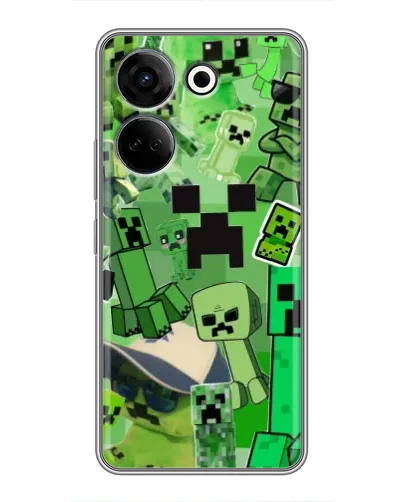 Чехол для TECNO Camon 20 с картинкой «Криперы Minecraft» Чехол для TECNO Camon 20 с картинкой «Криперы Minecraft»