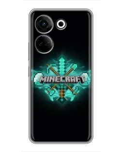 Чехол для TECNO Camon 20 с картинкой «Minecraft Diamond лого»
