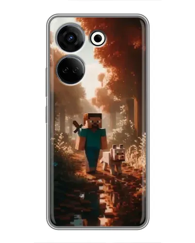 Чехол для TECNO Camon 20 с картинкой «Стив в лесу» Чехол для TECNO Camon 20 с картинкой «Стив в лесу»