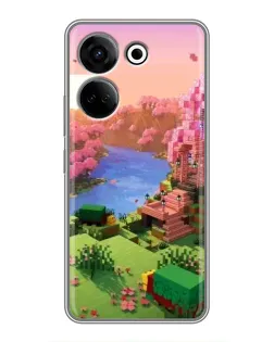 Чехол для TECNO Camon 20 с картинкой «Розовое дерево Minecraft»