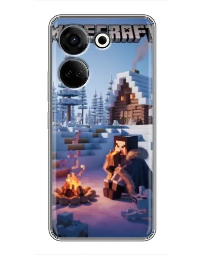 Чехол для TECNO Camon 20 с картинкой «Зимний Minecraft» Чехол для TECNO Camon 20 с картинкой «Зимний Minecraft»