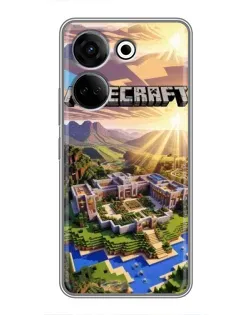 Чехол для TECNO Camon 20 с картинкой «Minecraft панорама»