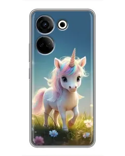 Чехол для TECNO Camon 20 с картинкой «Единорог на поляне» Чехол для TECNO Camon 20 с картинкой «Единорог на поляне»