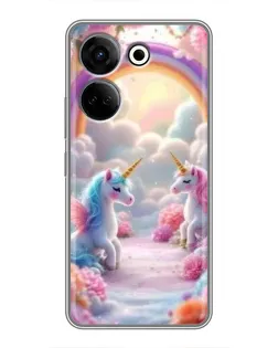 Чехол для TECNO Camon 20 с картинкой «Радуга и единороги» Чехол для TECNO Camon 20 с картинкой «Радуга и единороги»