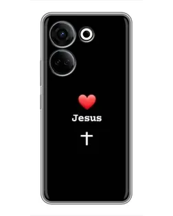 Чохол для TECNO Camon 20 з картинкою «Серце - Jesus» Чохол для TECNO Camon 20 з картинкою «Серце - Jesus»