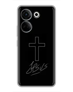 Чехол для TECNO Camon 20 с картинкой «Графический крест Jesus» Чехол для TECNO Camon 20 с картинкой «Графический крест Jesus»