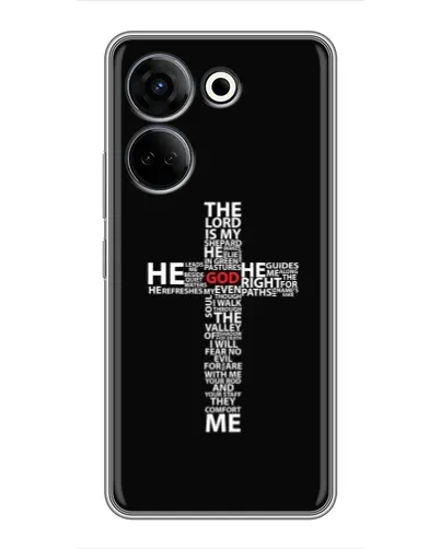 Чехол для TECNO Camon 20 с картинкой «Текстовый крест» Чехол для TECNO Camon 20 с картинкой «Текстовый крест»