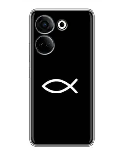 Чехол для TECNO Camon 20 с картинкой «Символ рыбы Jesus» Чехол для TECNO Camon 20 с картинкой «Символ рыбы Jesus»