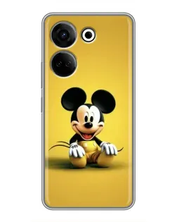 Чехол для TECNO Camon 20 с картинкой «Микки на желтом»
