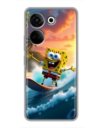 Чохол для TECNO Camon 20 з картинкою «Губка Боб серфінгіст» Чохол для TECNO Camon 20 з картинкою «Губка Боб серфінгіст»