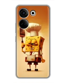 Чохол для TECNO Camon 20 з картинкою «Губка Боб кухар»