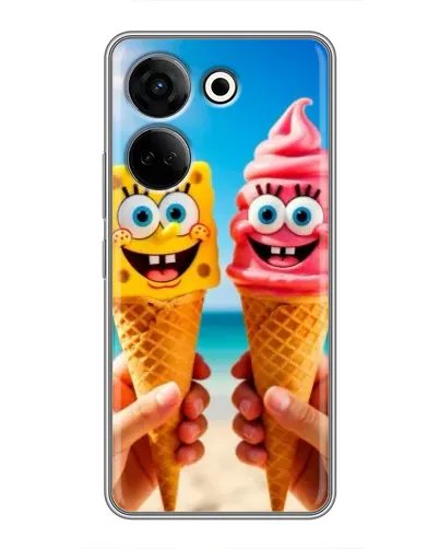 Чохол для TECNO Camon 20 з картинкою «Спанч Боб морозиво» Чохол для TECNO Camon 20 з картинкою «Спанч Боб морозиво»