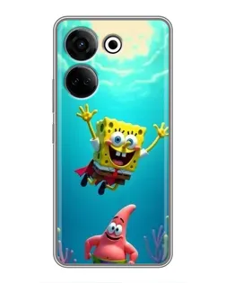 Чехол для TECNO Camon 20 с картинкой «Спанч Боб под водой» Чехол для TECNO Camon 20 с картинкой «Спанч Боб под водой»