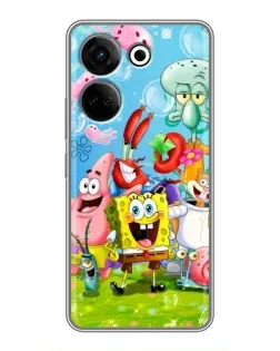 Чехол для TECNO Camon 20 с картинкой «Губка Боб и друзья» Чехол для TECNO Camon 20 с картинкой «Губка Боб и друзья»
