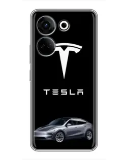 Чохол для TECNO Camon 20 з картинкою «Tesla Model Y»