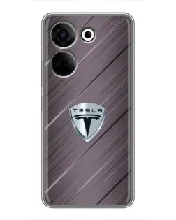 Чохол для TECNO Camon 20 з картинкою «Металева текстура Tesla»