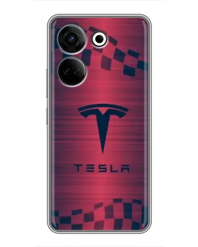 Чохол для TECNO Camon 20 з картинкою «Тесла червоний карбон» Чохол для TECNO Camon 20 з картинкою «Тесла червоний карбон»