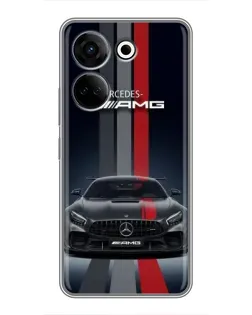 Чохол для TECNO Camon 20 з картинкою «Mercedes — білий карбон»