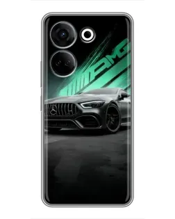 Чохол для TECNO Camon 20 з картинкою «Темний Mercedes AMG»