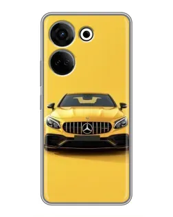 Чохол для TECNO Camon 20 з картинкою «Жовтий Mercedes GT»