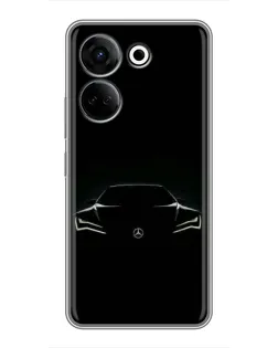 Чехол для TECNO Camon 20 с картинкой «Mercedes — силуэт авто» Чехол для TECNO Camon 20 с картинкой «Mercedes — силуэт авто»