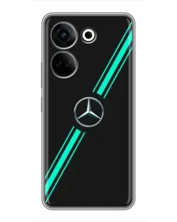 Чехол для TECNO Camon 20 с картинкой «Спортивные линии Mercedes» Чехол для TECNO Camon 20 с картинкой «Спортивные линии Mercedes»