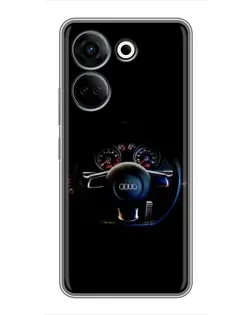 Чохол для TECNO Camon 20 з картинкою «Салон Audi — кермо»