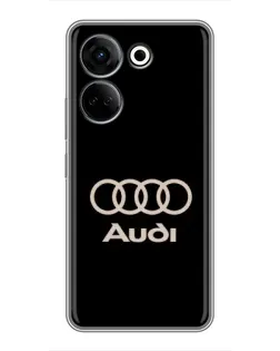 Чохол для TECNO Camon 20 з картинкою «Audi — золотий логотип»