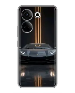 Чохол для TECNO Camon 20 з картинкою «Lamborghini золоті лінії»