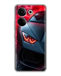 Чохол для TECNO Camon 20 з картинкою «Lamborghini червоне сяйво»