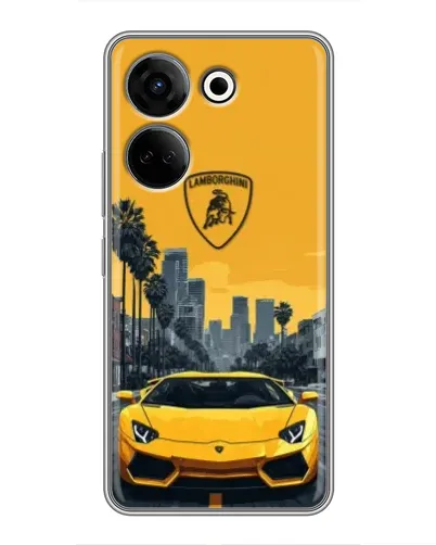 Чохол для TECNO Camon 20 з картинкою «Жовтий Lamborghini місто» Чохол для TECNO Camon 20 з картинкою «Жовтий Lamborghini місто»