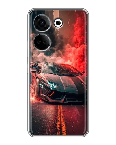 Чохол для TECNO Camon 20 з картинкою «Lamborghini червоний дим» Чохол для TECNO Camon 20 з картинкою «Lamborghini червоний дим»