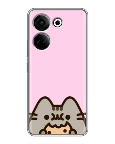 Чехол для TECNO Camon 20 с картинкой «Pusheen и печенье»