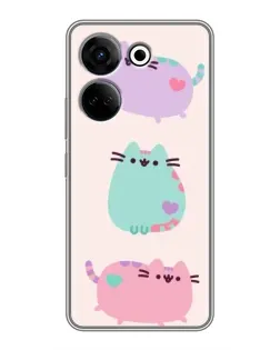 Чехол для TECNO Camon 20 с картинкой «Pusheen трио» Чехол для TECNO Camon 20 с картинкой «Pusheen трио»